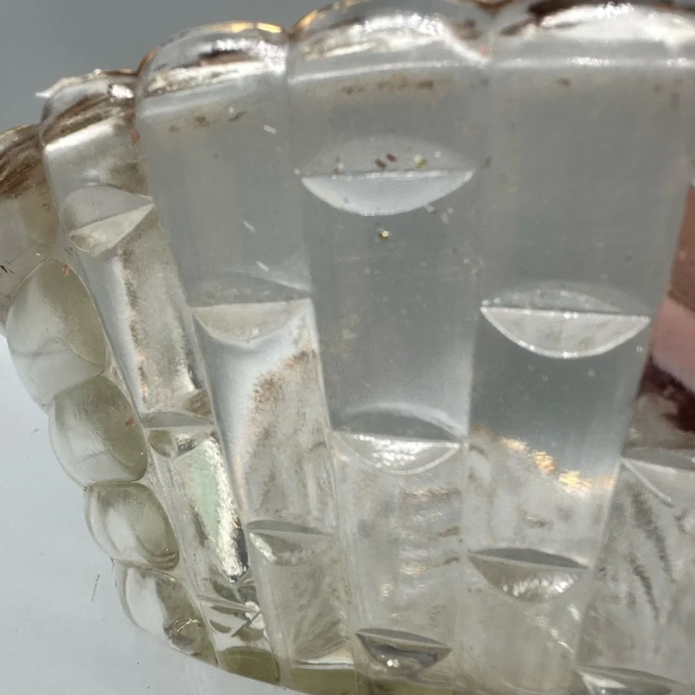 Louise clear Jeanette Glass Pedestal Bowl with Gold Trim
